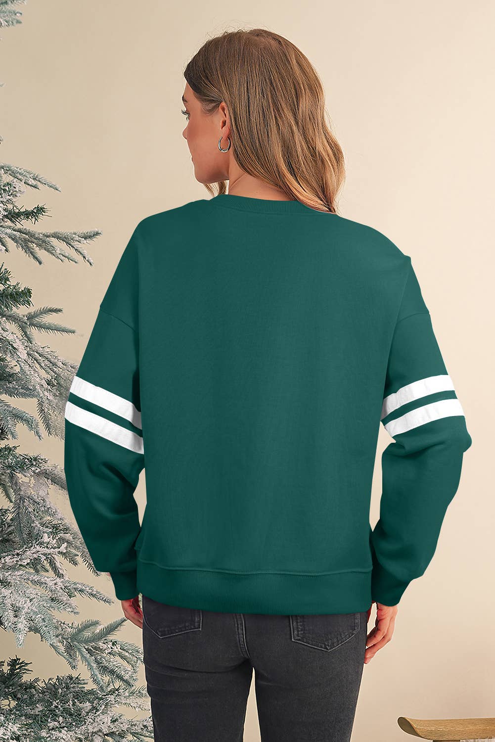 Aapparella - Wholesale Shirt - Women's - Striped Detail Drop Shoulder Oversized Sweatshirt | S-XL44