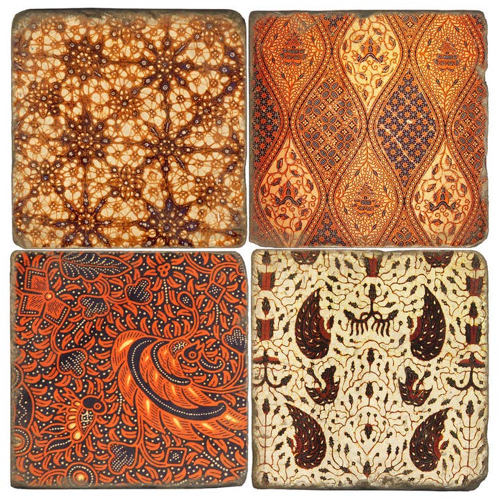 Batik - Tumbled Marble Coasters Set/4 for wholesale by Studio Vertu