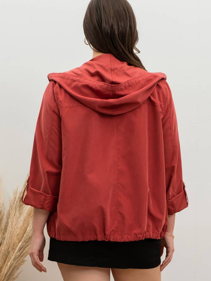 Blu Pepper - Wholesale Jacket - Women's - PLUS SNAP BUTTON ZIP UP HOODED JACKET26