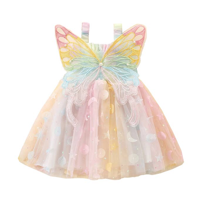Girls' Summer Fairy Butterfly Rainbow Dress for wholesale by Auraquise