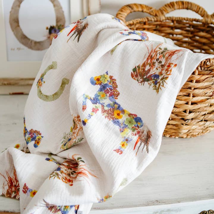 Wild Horses Cotton Baby Blanket and other Purchase Wholesale crib blankets. Free Returns & Net 60 Terms on Faire trending on Faire.