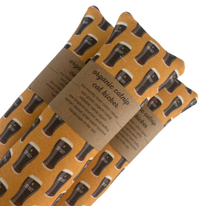 Penelope’s Pub Stout Organic Catnip Cat Kicker for wholesale by Ciao Gatto Cat Market