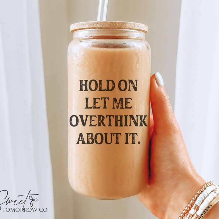 Aspetta, fammi riflettere troppo su questo bicchiere da birra Libbey tazza dell'ansia. per la vendita all'ingrosso da parte di Cataleya Designs Studio LLC