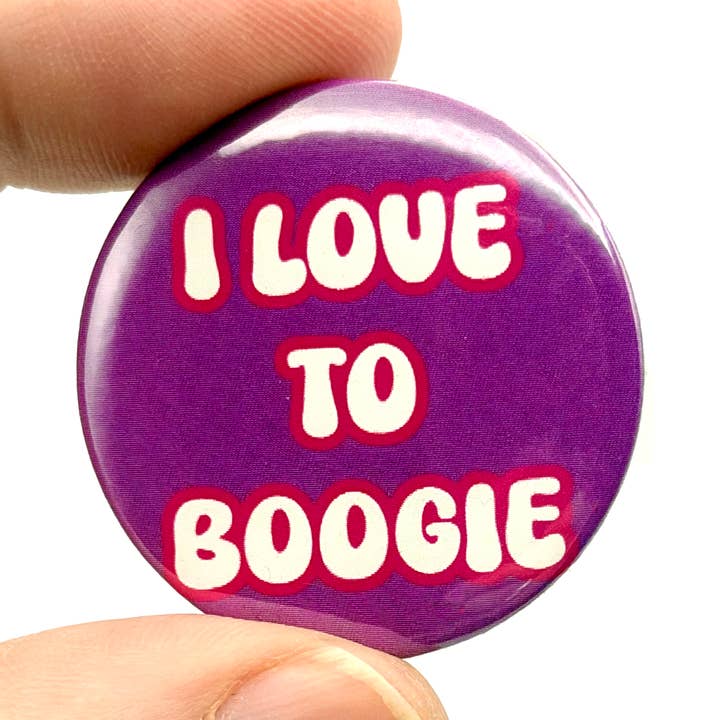 Ik houd van boogie — T‑Rex-geïnspireerde buttonspeld voor wholesale door Bite Your Granny