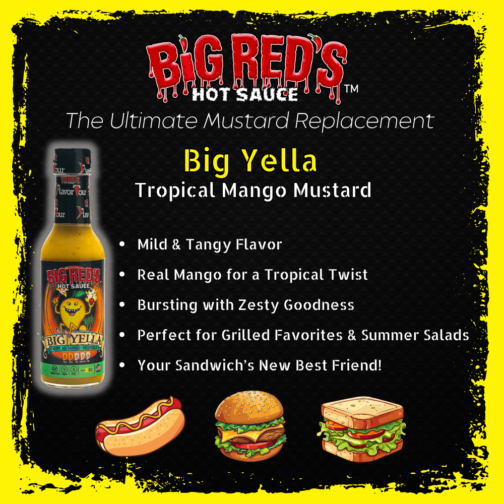 Big Reds Hot Sauce - Venta al por mayor Salsas picantes - La salsa picante Big Yella4