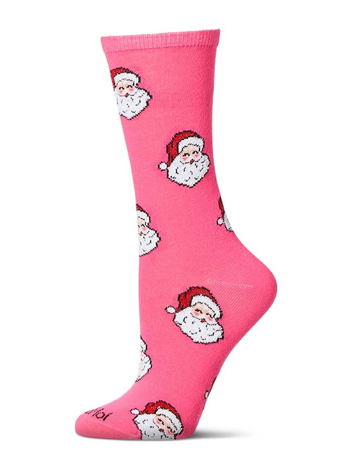 Hot Pink Retro Santa Holiday Crew for wholesale on Faire