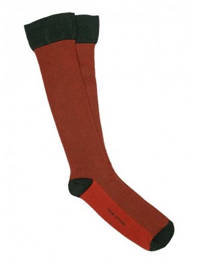 Partridge eye socks in caldero and green tones for wholesale by Four Cottons