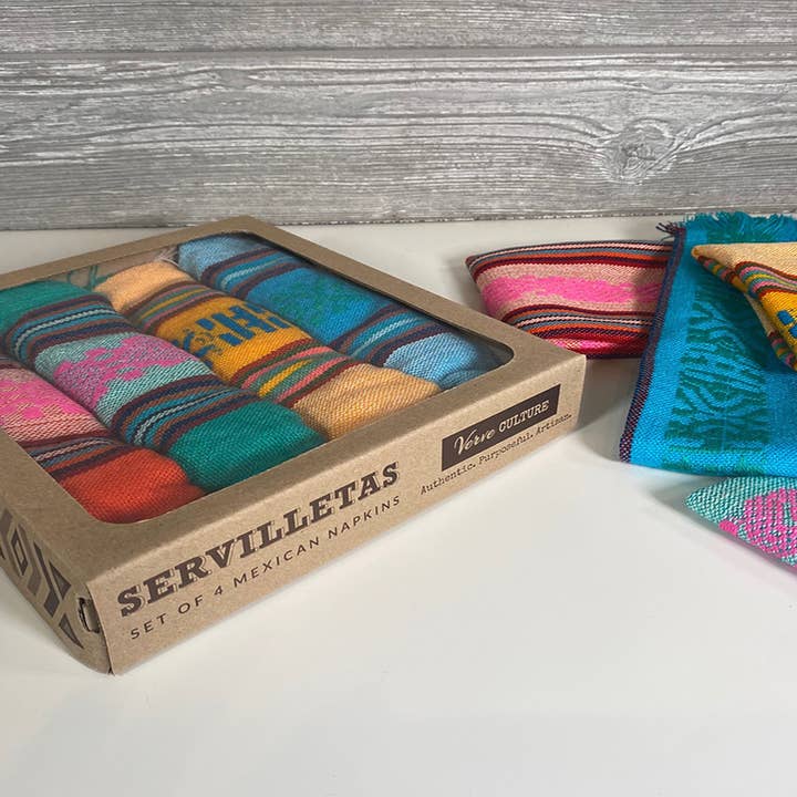 Verve Culture - Wholesale Dinner & Cloth Napkin - Servilletas - Set of 4 Mexican Napkin