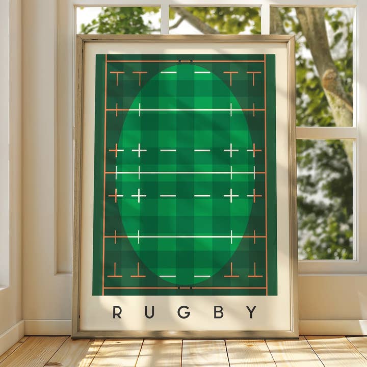 Rugby Wall Art - Minimal Sport Illustration Plakat for engroshandel hos Sera/Lina