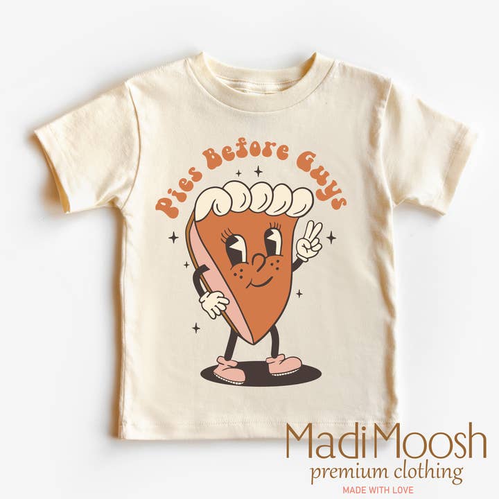 Madi Moosh - Vente T-shirt sérigraphié – enfant - Chemise de Thanksgiving Pies Before Guys - T-shirt Pumpkin Pie