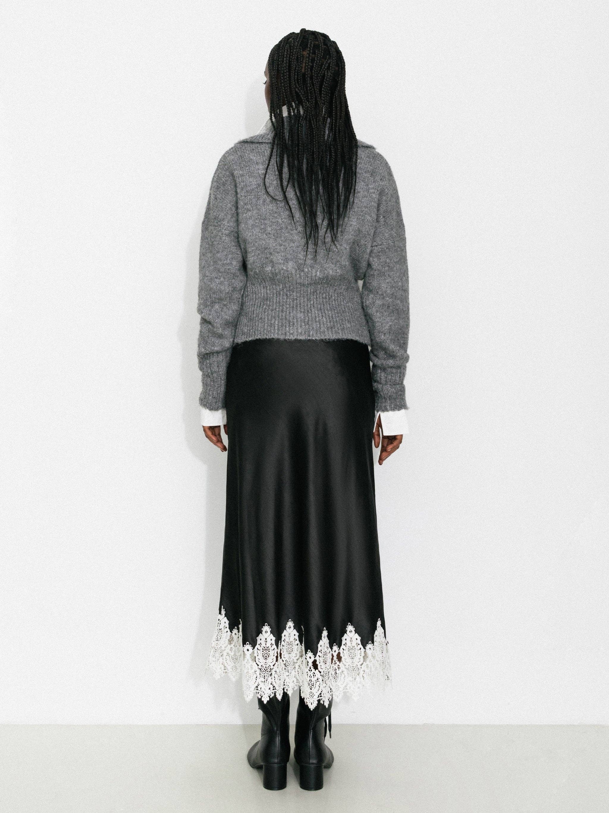 CUBIC – Engroshandel Cardigan - Dame – Retro ståkrave lynlås-cardigan18