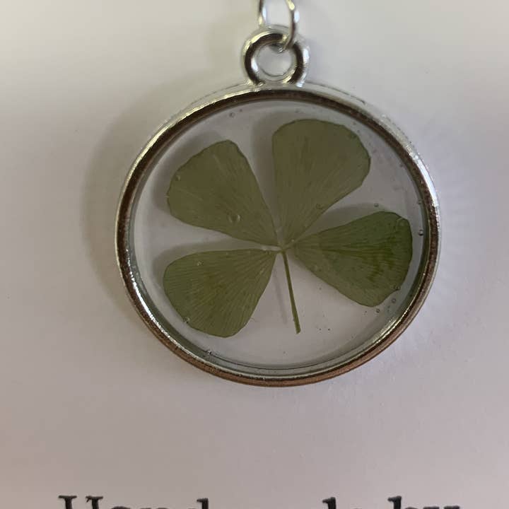 Silver Resin 4 Leaf Clover Necklace for wholesale by Charlmaysllc