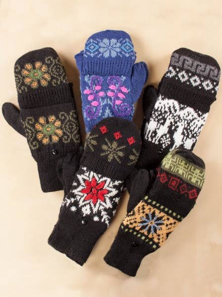 Glittens Glittens - Unisex Gloves with Finger Flaps for wholesale by Simply Natural Alpaca