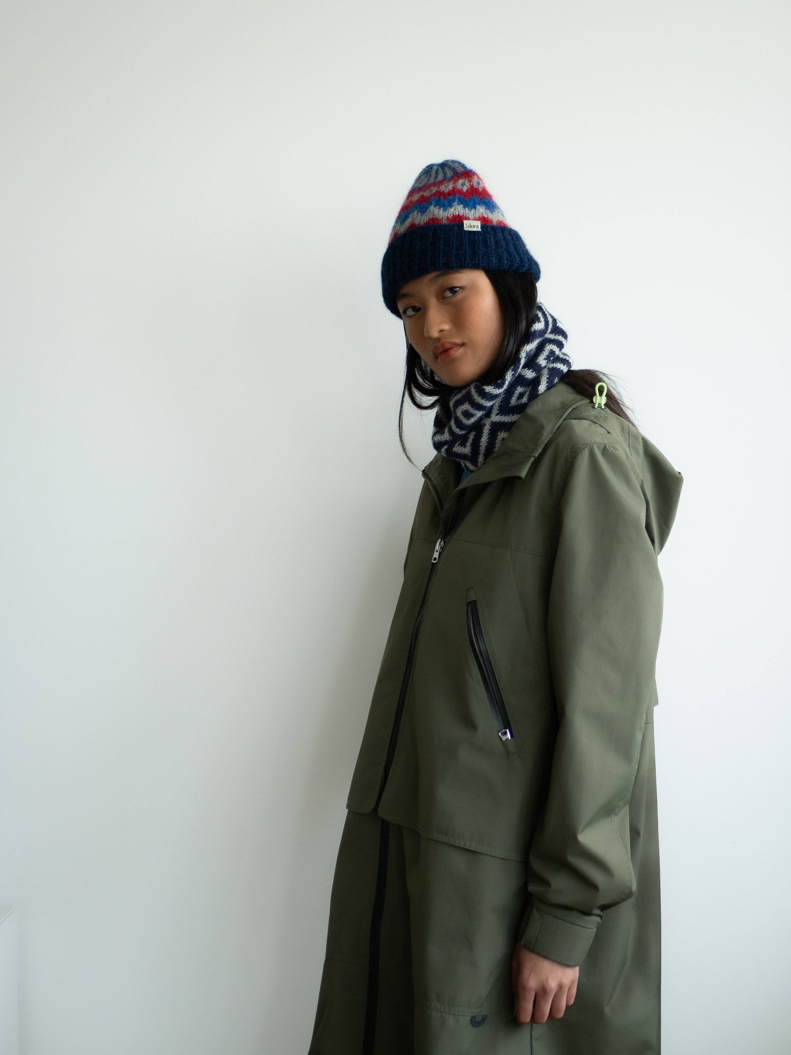 Lalura - Vendita all'ingrosso Sciarpa - Donna - Collo tessere blu quadri3