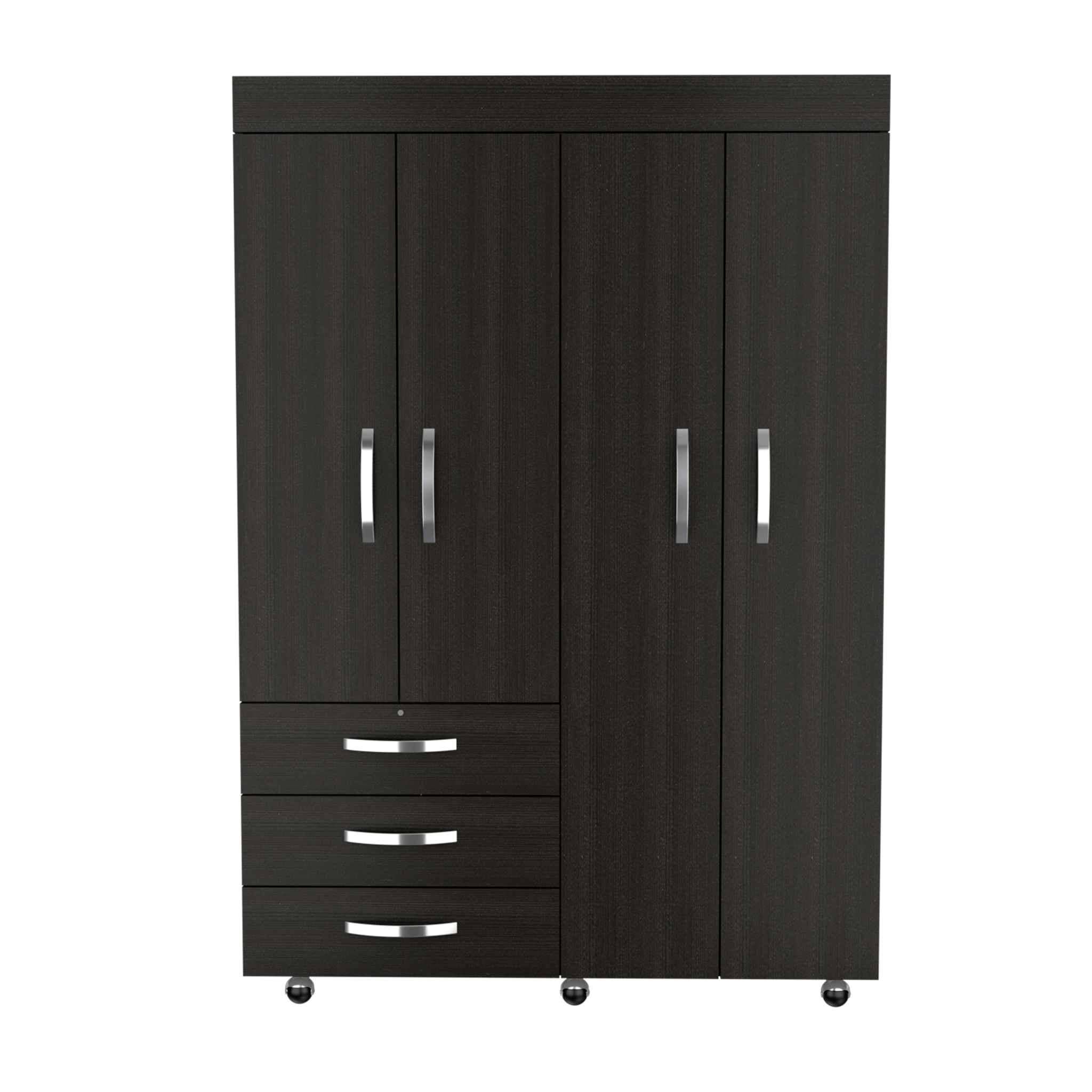 HomeRoots - Wholesale Bedroom Furniture - 47" Black Three Drawer Combo Dresser1
