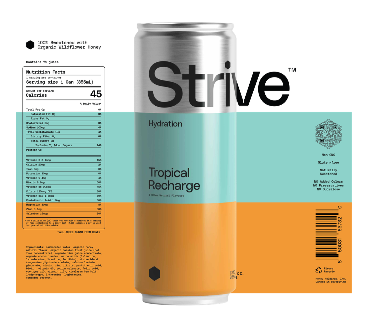 Strive Soda - Wholesale Soda/Carbonated Drink - Strive Soda - Tropical (12 Pack)1