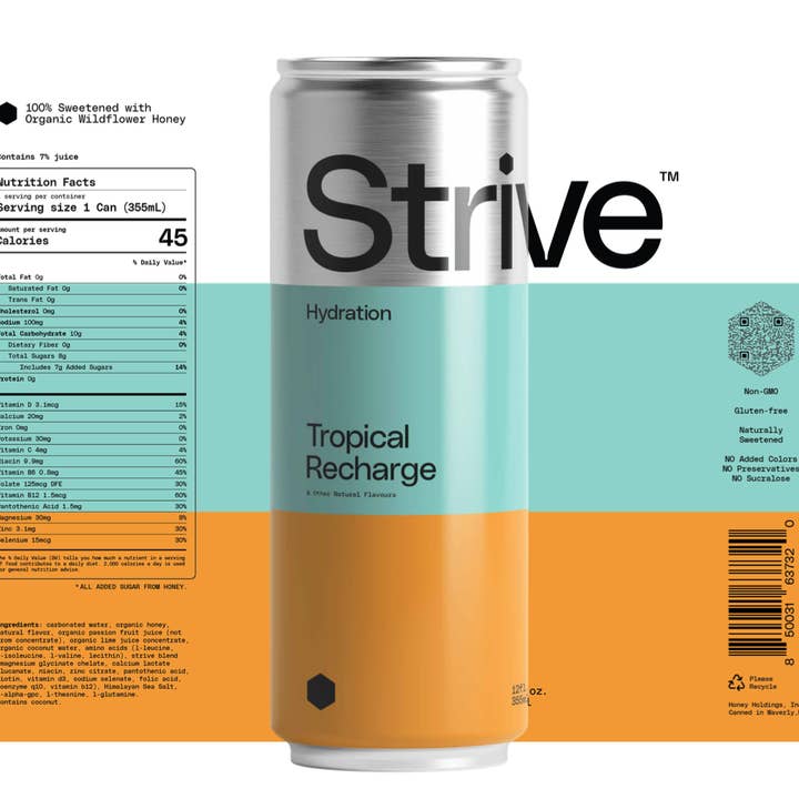Strive Soda - Wholesale Soda/Carbonated Drink - Strive Soda - Tropical (12 Pack)1