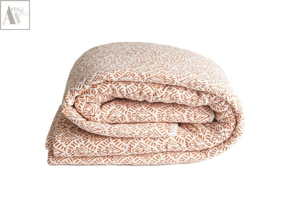 Artsy Home – wholesale Quilt – Kids & Baby – Indian Kantha Baby Quilt - Hand Block Printed Cotton Blanket3