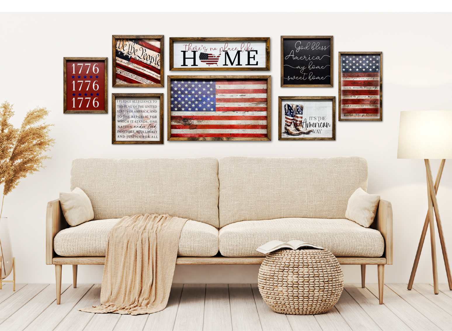 Jarmz Designs - Vente Pancarte - DRAPEAU DE SERMENT D'ALLÉGEANCE TIMBERLAND FRAME1