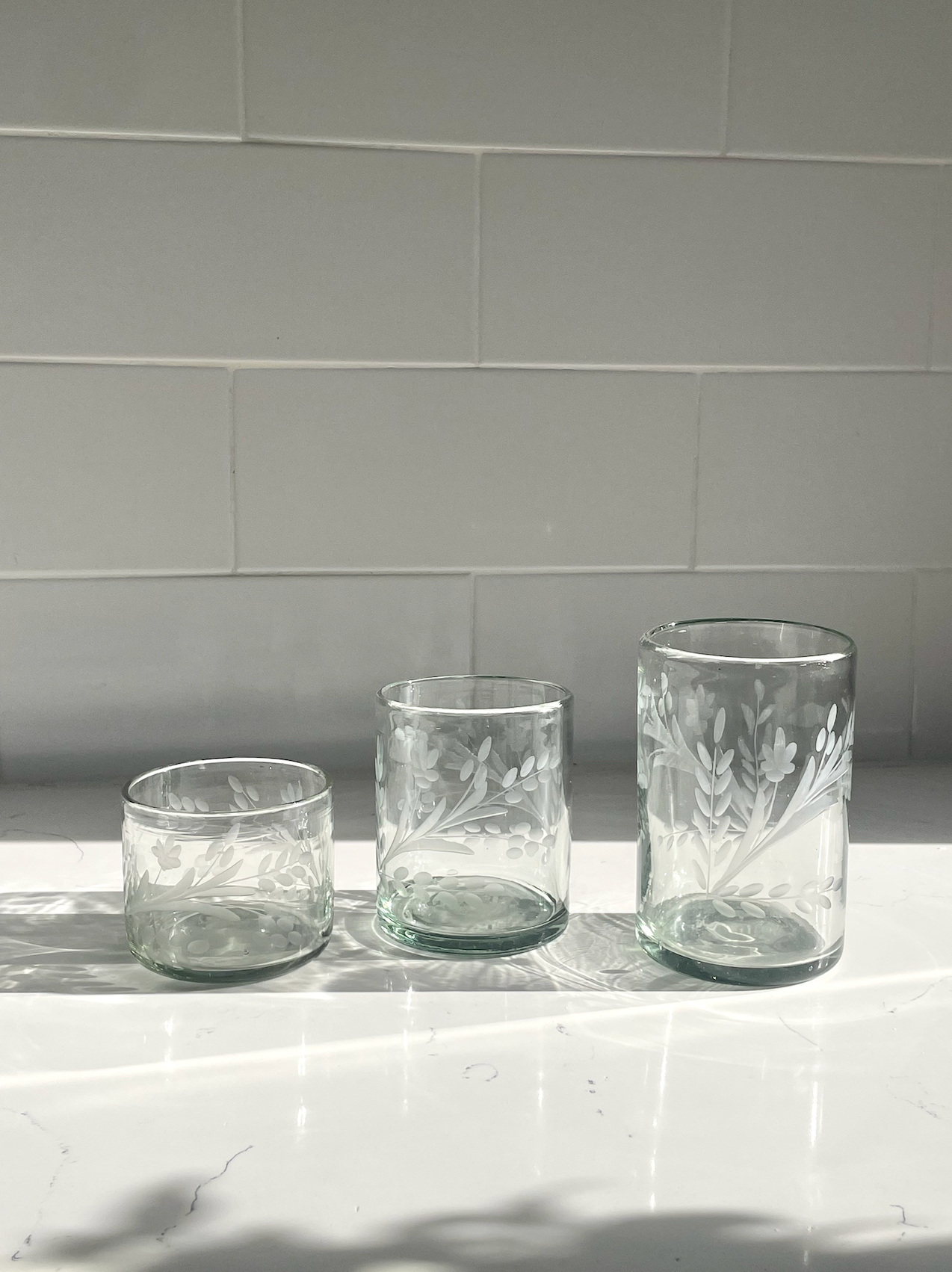 Villa Lua Home - Wholesale Drinking Glass/Cup - Hand-etched Tumbler Glass6