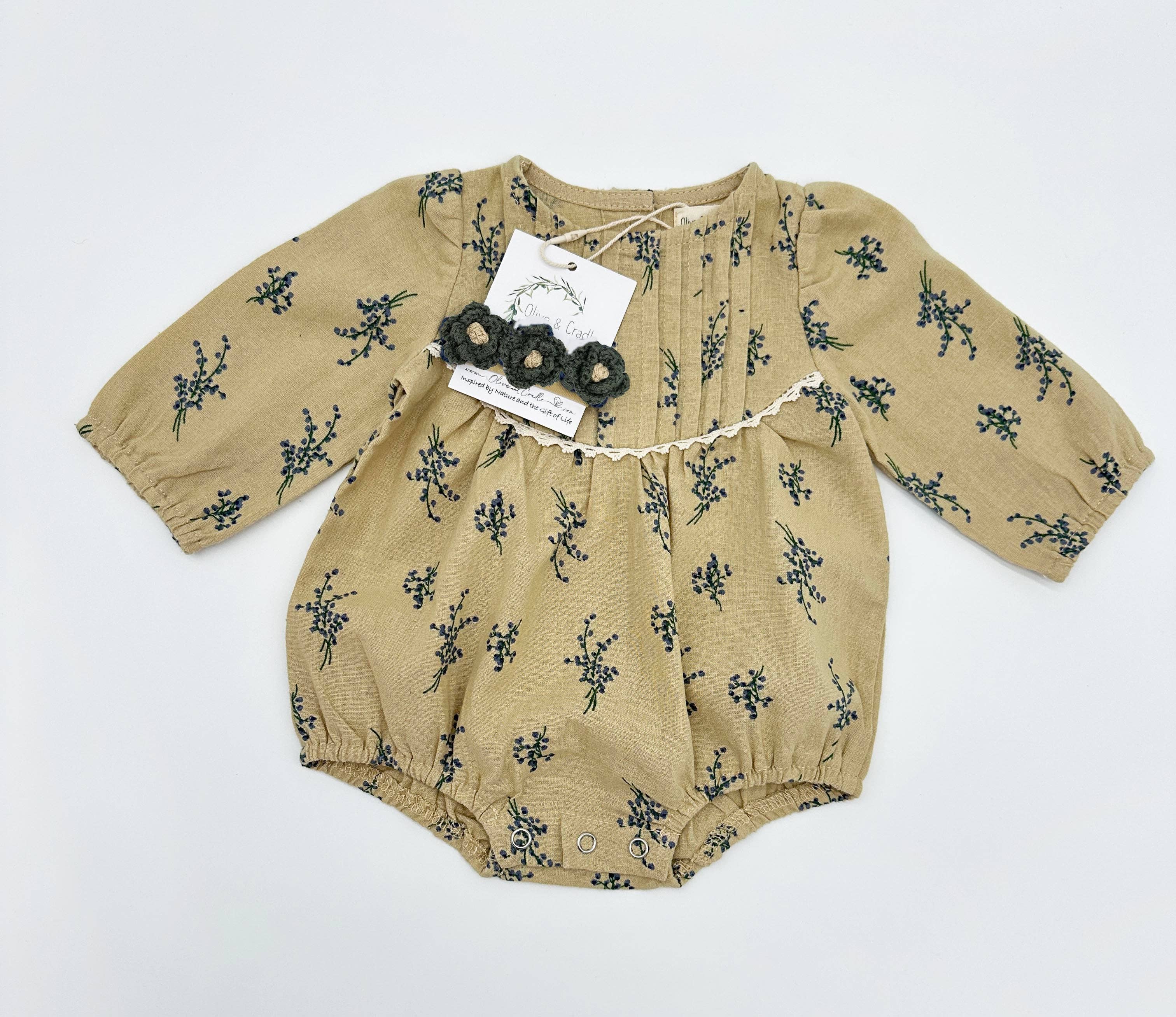 OLIVE & CRADLE - Vente Barboteuse – bébé - Combinaison à manches longues Mabel10