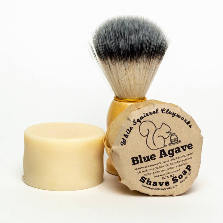 Blue Agave Shave Soap- Vegan Hand Made Vegetable Base for wholesale by White Squirrel Clayworks