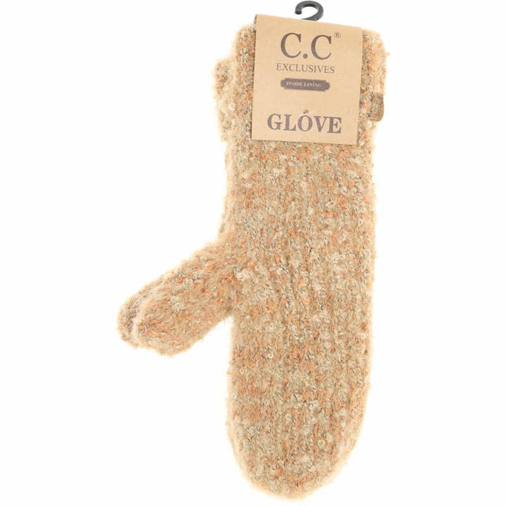 C.C Beanie - Wholesale Mittens - Women's - Soft Boucle Knit CC Cuff Women's Mittens