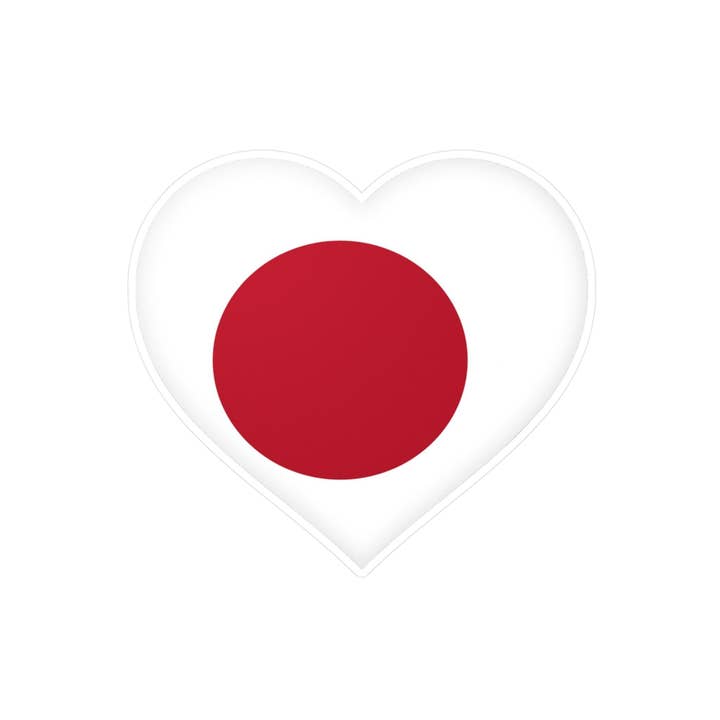 Pixelforma – wholesale Klistermärke – Hjärtklistermärke Japan flagga i flera storlekar