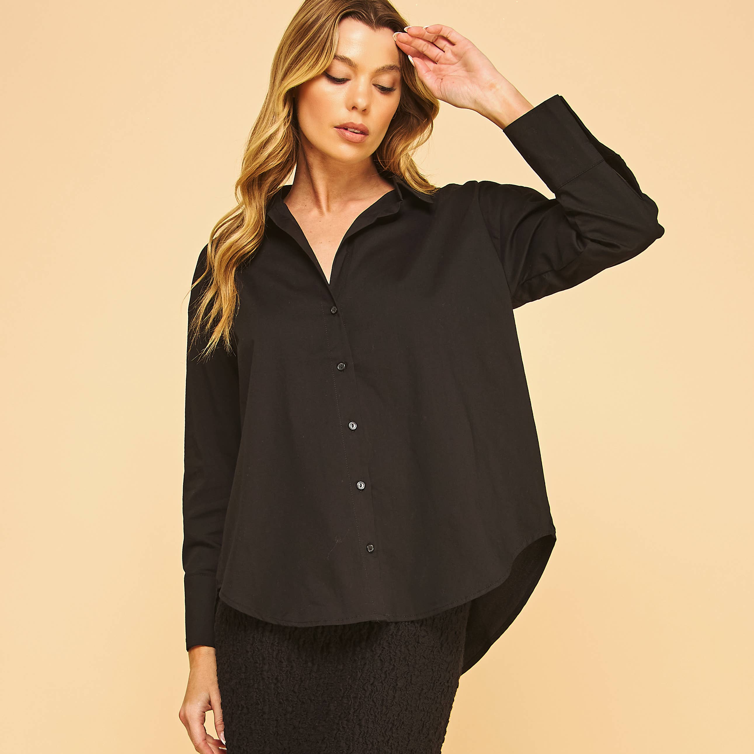 FREEZIA - Wholesale Button Down Shirt - Women's - 4th of july BUTTON DOWN COLLAR WHITE SHIRT-F749180