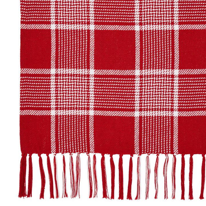 VHC Brands - Wholesale Throw Blanket - Eston Red White Plaid Woven Throw 50x605
