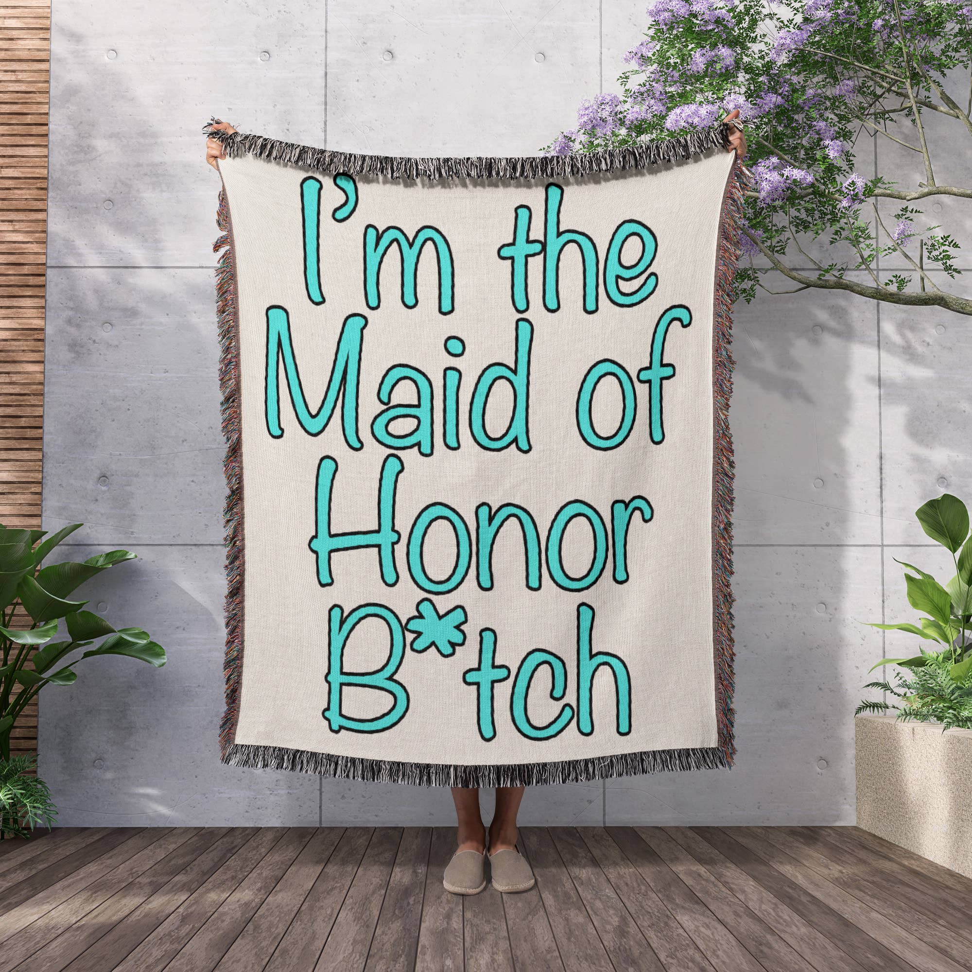 3dRose - Wholesale Throw Blanket - 3dRose, Im the maid of honor btch, Turquoise, Blanket2