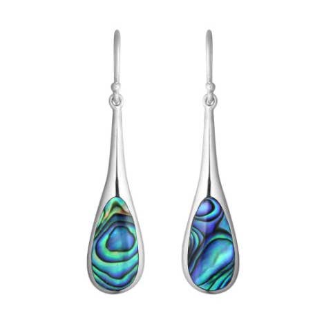 AE-1107-AB Sterling Silver Teardrop Abalone Shell Earrings for wholesale by Bali Designs