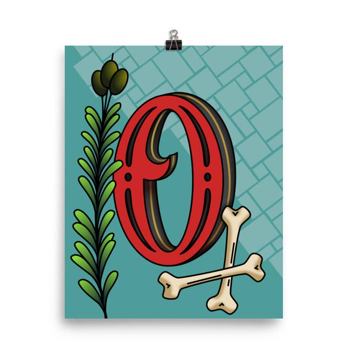 Bogstav O væg kunsttryk for engroshandel hos emilyckohl