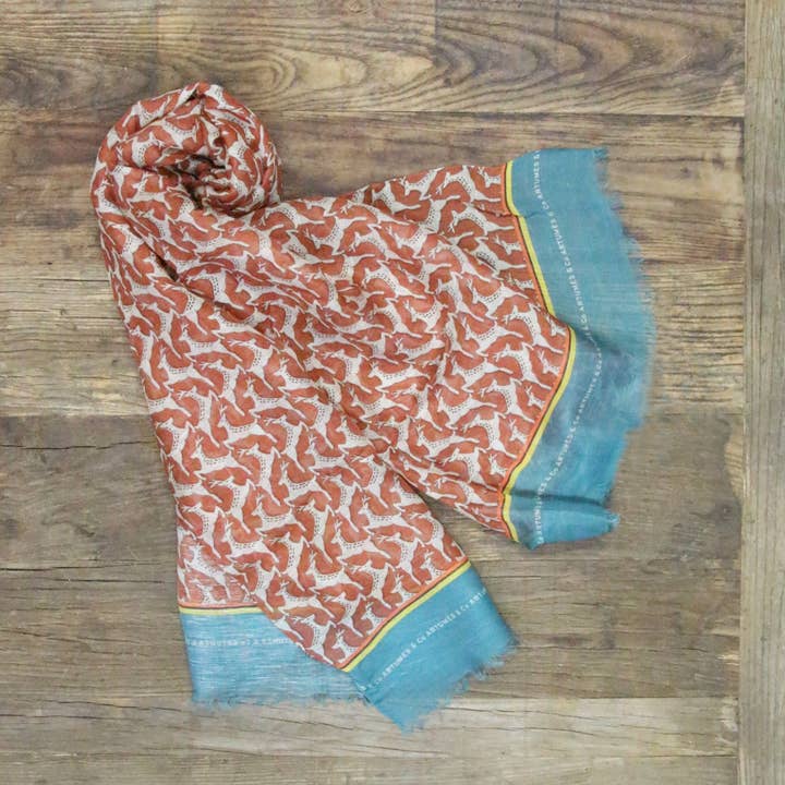 Tourdesoi Safari Daims cream scarf - coral for wholesale by Artumès & Co
