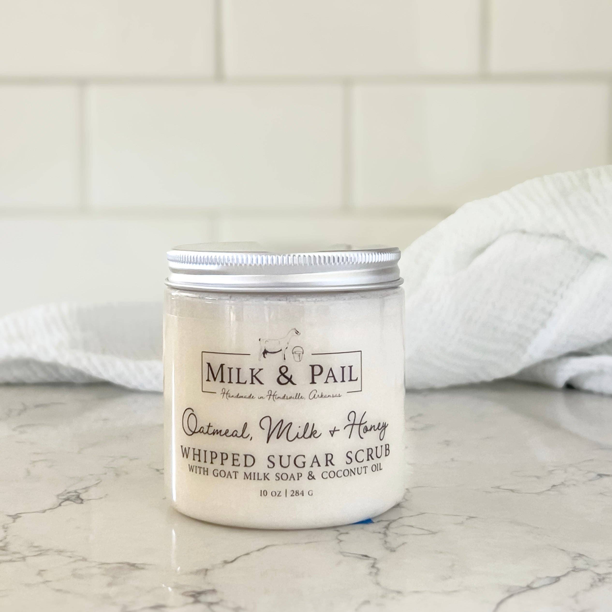 Milk & Pail - Vente Gommage/exfoliant pour le corps - Gommage au sucre fouetté à l'avoine, au lait et au miel