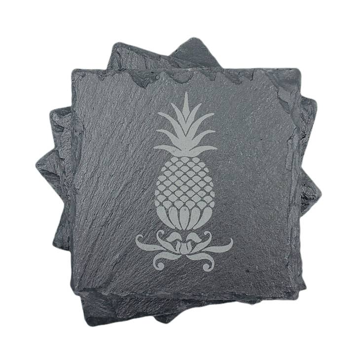 Dessous de Verre en Ardoise Design Ananas Bienvenue - Gravé pour la vente par Killorglin Creations