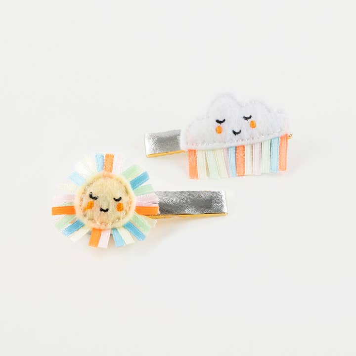 Meri Meri - Wholesale Hair Clip - Kids - Rainbow Sun & Cloud Hair Clips