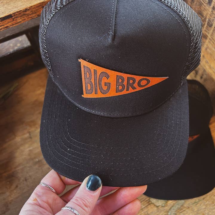 Left Grain - Wholesale Kids Hat - Kids - Big Bro and Lil Bro Pennant Leather Patch Kids Hat