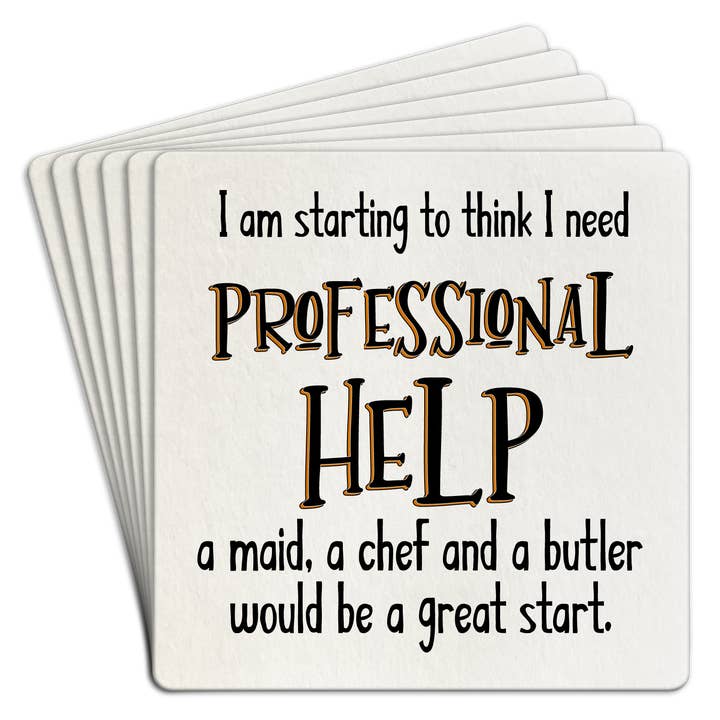 Paper Coaster 6pk Ich glaube langsam, dass ich Hilfe brauche. für den Großhandel von Tipsy Stickers