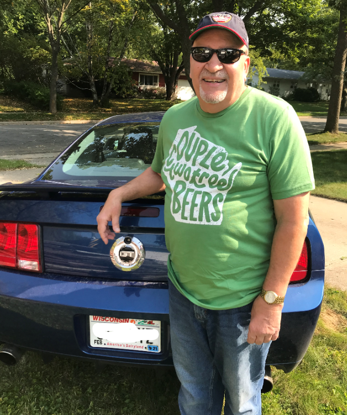 Flags Over Wisconsin – Großhandel T-Shirt mit Siebdruck – Unisex – T-Shirt für Paare mit zwei Baumbeern (Wisconsin)3