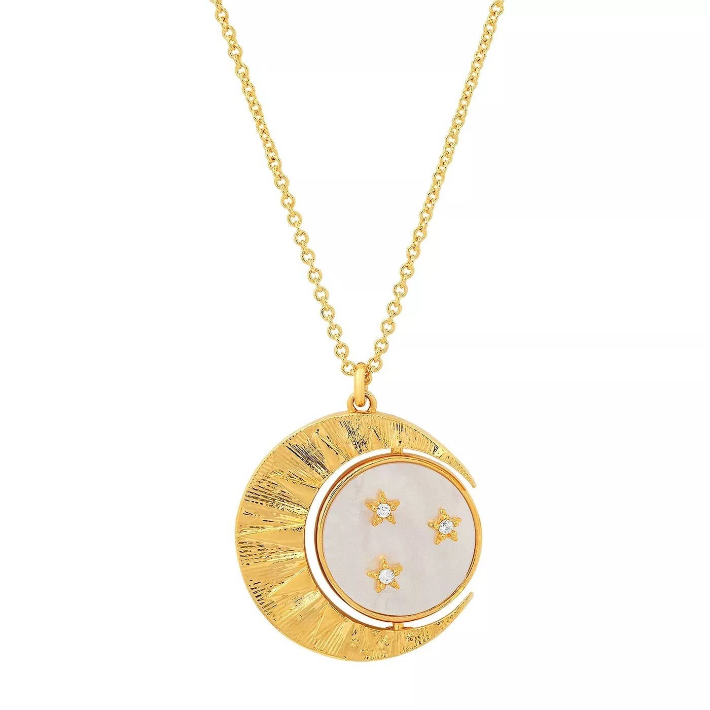 HoopLa - Wholesale Pendant/Charm Necklace - Moon - Lunar Phase- Medallion Necklace 14k Steel3