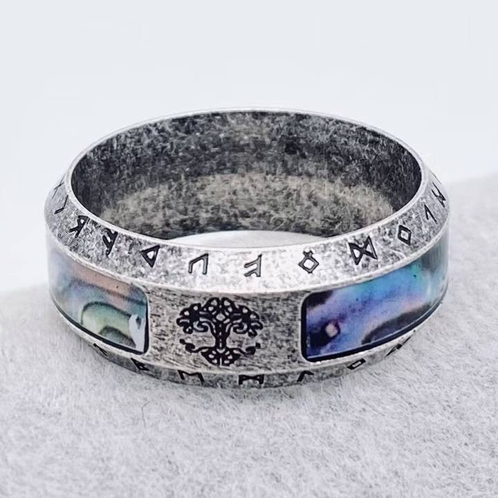 Mio Queena - Wholesale Band/Stacked Ring - Retro Stainless Steel Tree of Life Viking Rune Ring - MJ/MR0