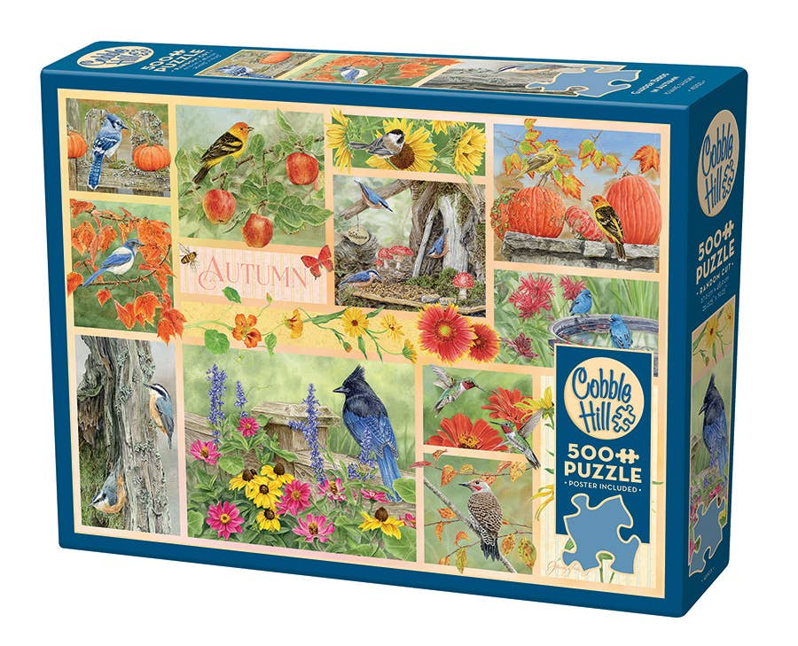 Outset Games and Cobble Hill Puzzles - Vente Puzzle – adulte - Puzzle 500 pièces : oiseaux de jardin en automne0