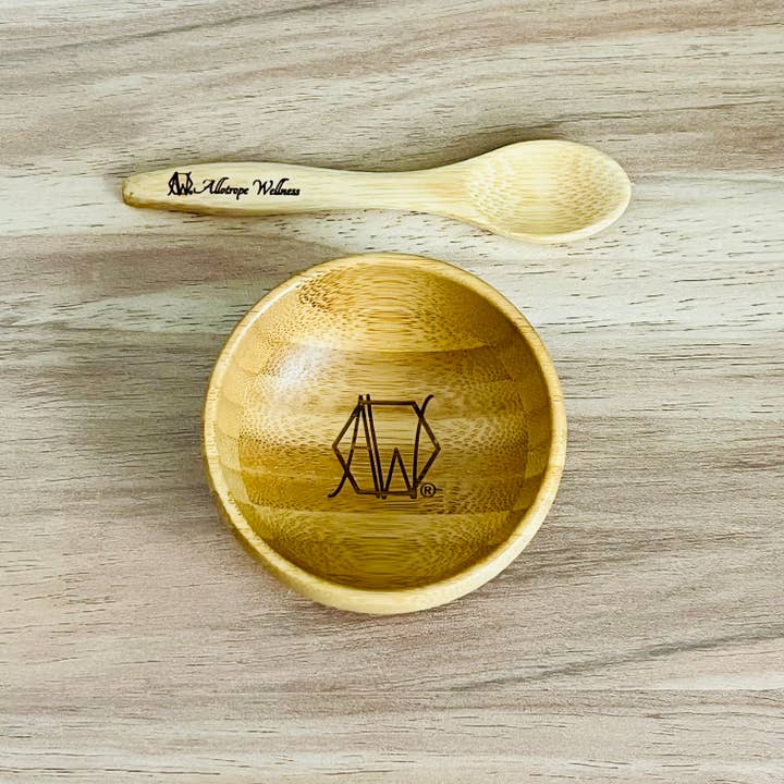 Allotrope Wellness, Inc. - Wholesale Mask Applicator Brush/Tool - Bamboo Facial Mask Mixing Bowl and Spoon2