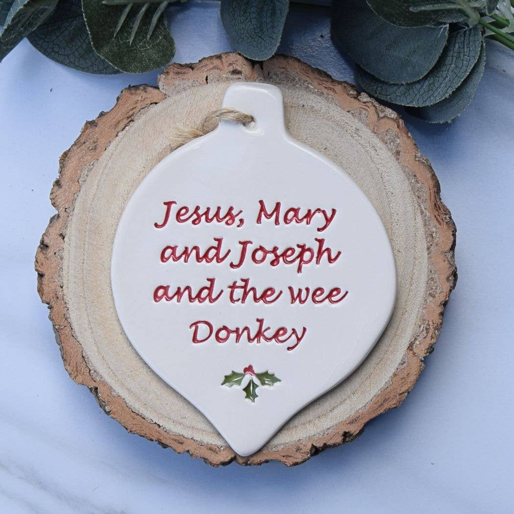 Broadlands Pottery - Wholesale Christmas Decoration - Christmas - Jesus, Mary & Joseph - Handmade ceramic bauble  2