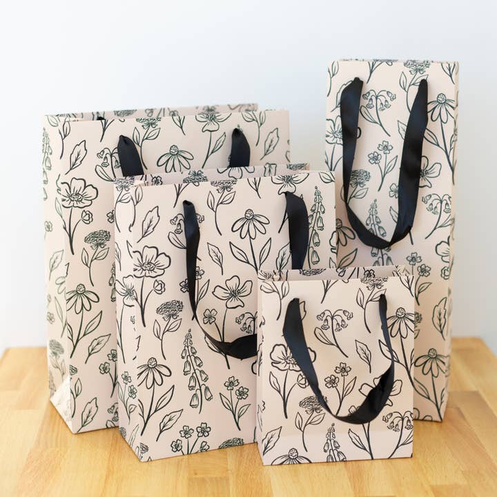 Elyse Breanne Design - Wholesale Gift Bag - Pressed Floral Gift Bag