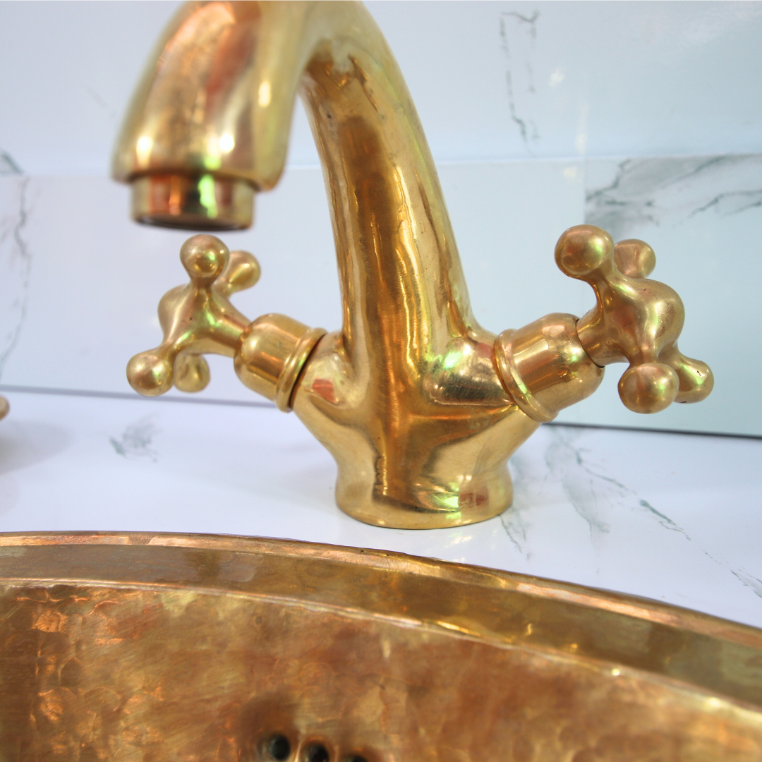 bazarifinagh - Wholesale Bathroom Accessory Set - Unlacquered Brass Smooth Centerset Solid Pure Brass Faucet2