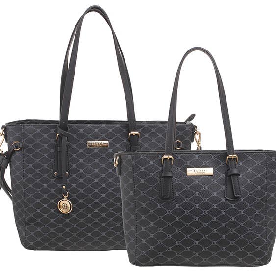 Bessie London - Wholesale Shoulder Bag - Women's - MONOGRAM 2 IN 1 SHOULDER BAG