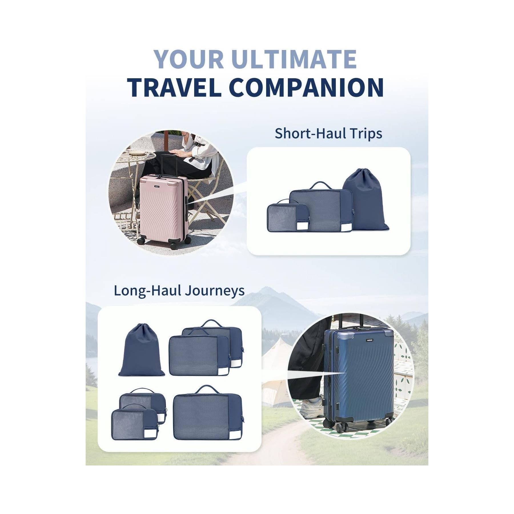 wandf – Engroshandel Pakkeemballage – 6 stk. kuffertorganisatorposer med mærke til rejsetilbehør35