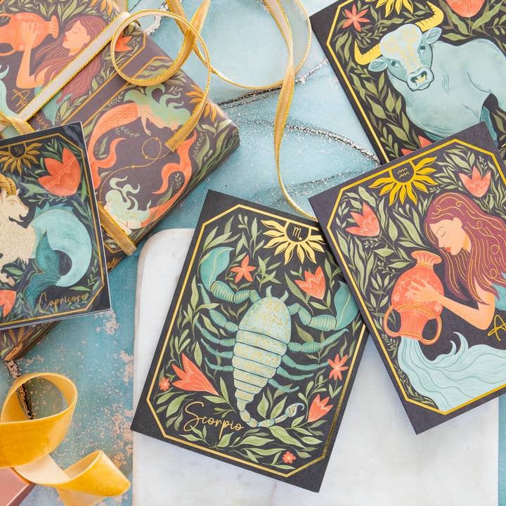 Amicreative - Wholesale Wrapping Paper Roll - Zodiac Astrology Wrapping Paper – 3 Rolls (3 Sheets Each)2